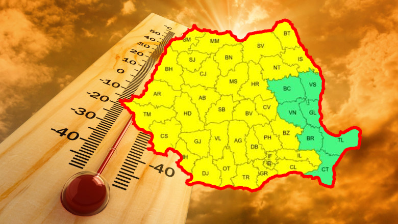 Cod galben de caniculă și disconfort termic, posibile furtuni după-amiaza