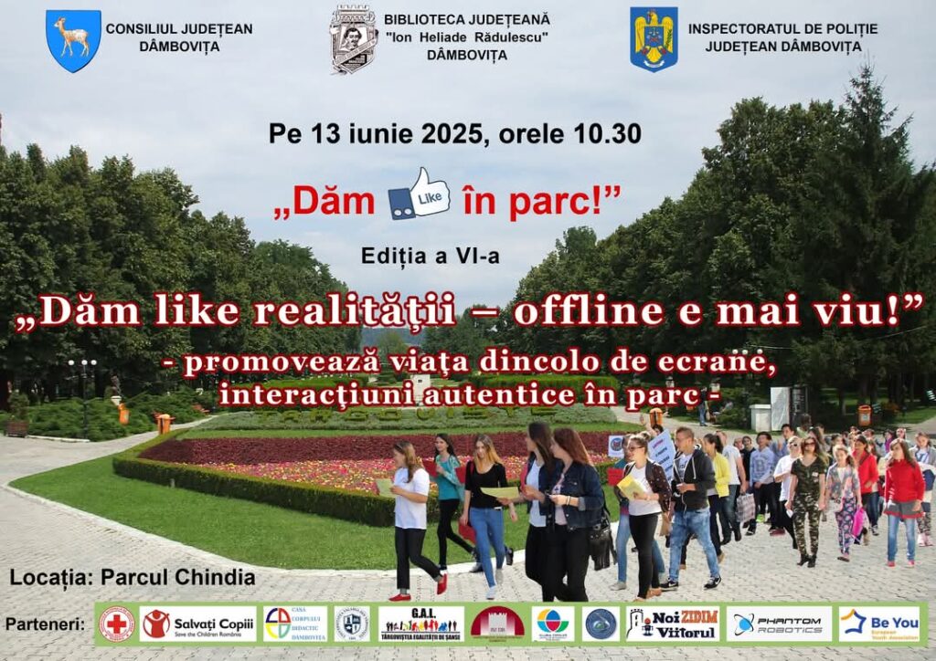 „Dăm like în parc!” – Târgoviștea încurajează conexiunile reale, nu virtuale