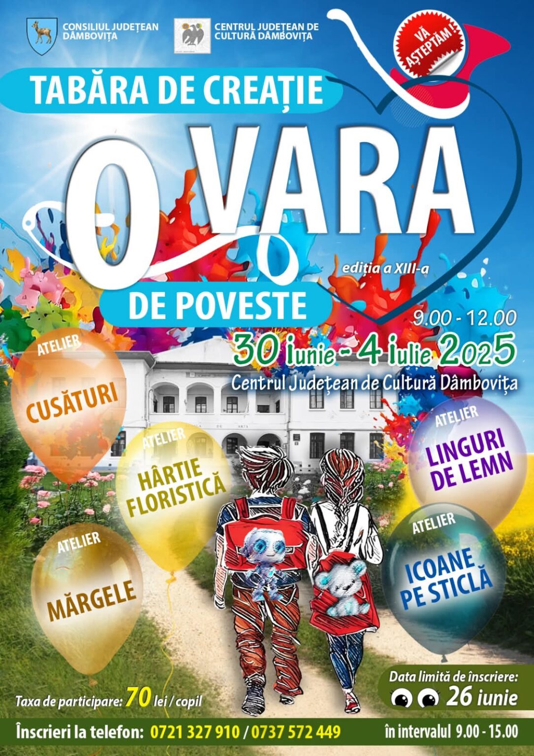 "O vară de poveste" revine! Tabăra de Creație pentru copii – ediția a XIII-a