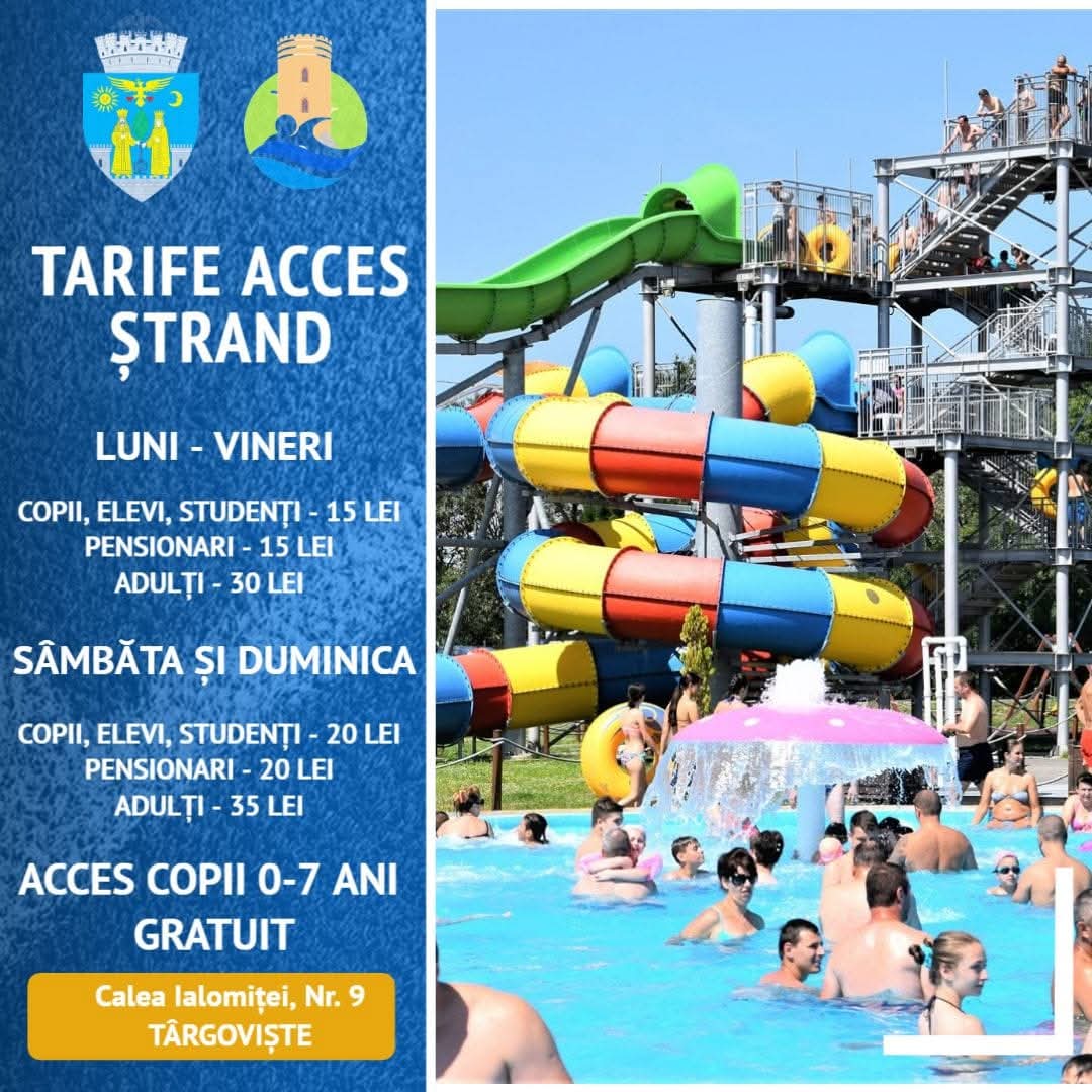Se deschide ștrandul de la Complexul Turistic de Natație Târgoviște: Vara începe cu distracție și relaxare în aer liber