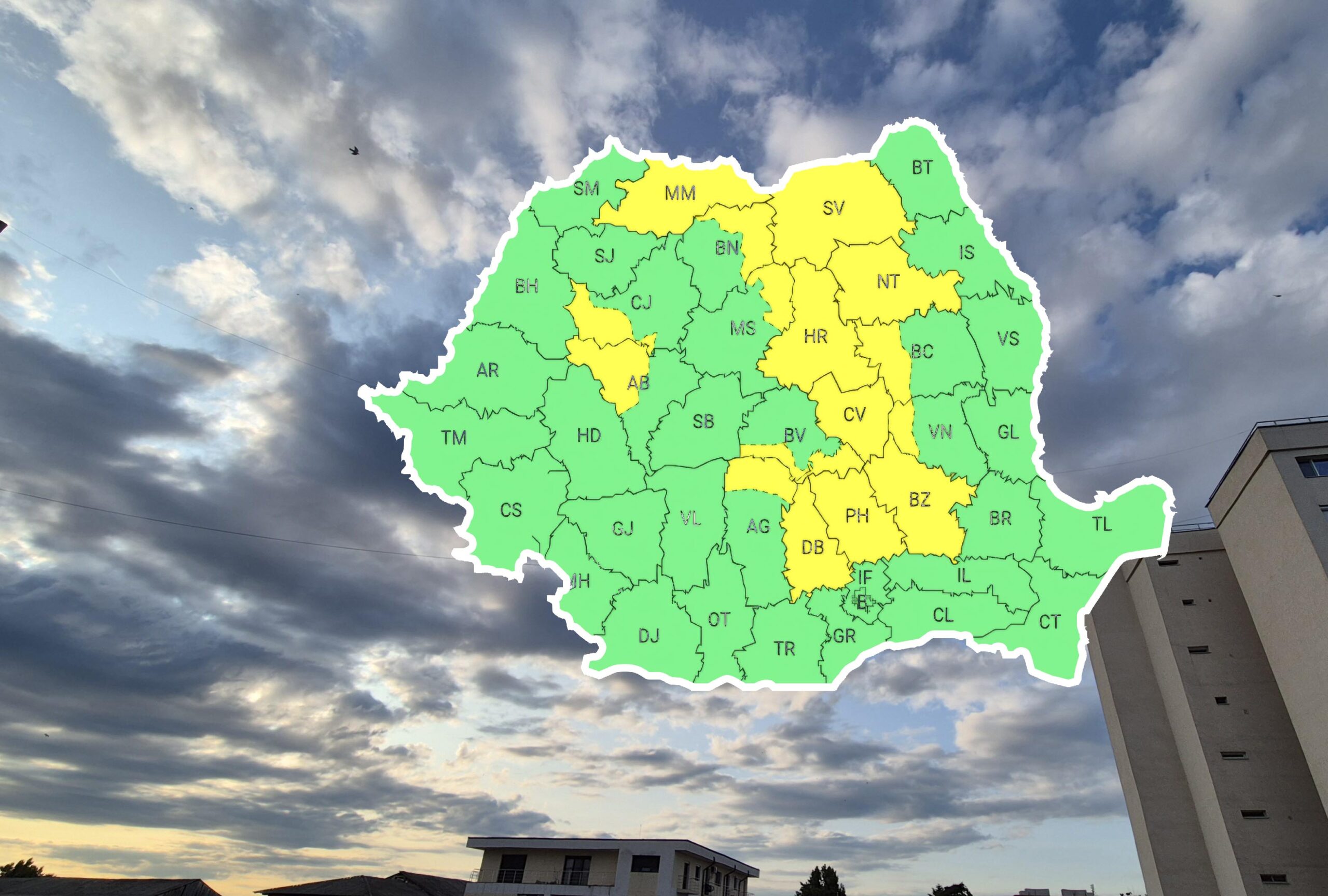 ULTIMA ORĂ: VREMEA se schimba BRUSC, COD GALBEN de furtuni în județul Dâmbovița