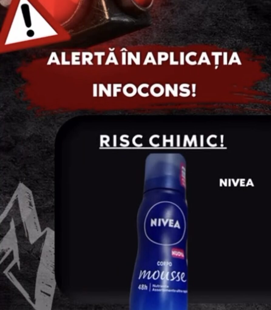 ALERTĂ CONSUMATORI! Mousse de corp NIVEA – conține o substanță interzisă cu risc chimic major