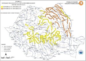COD GALBEN de inundații în județul Dâmbovița: Avertizare hidrologică valabilă pentru 29 iulie 2025