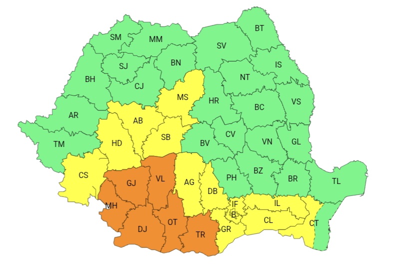 Sâmbătă, 5 iulie 2025, valul de căldură se menține însă mare atenție pot apărea furtuni violente