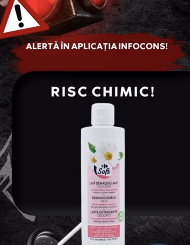 ALERTĂ InfoCons: Demachiant Carrefour Soft, contaminat cu bacterii periculoase