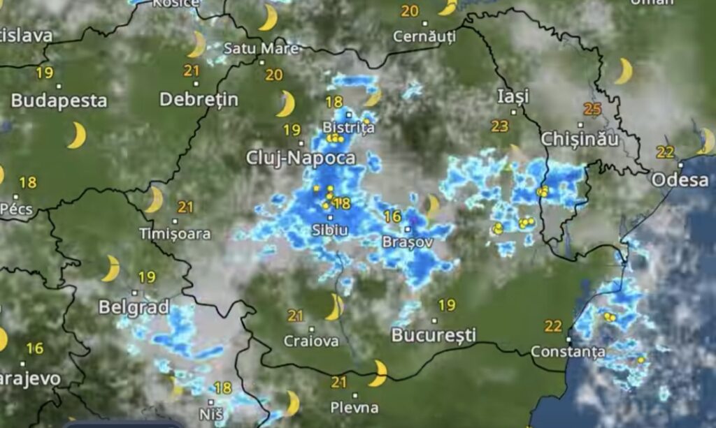 Astăzi până la amiază ne bucurăm de soare și după-amieze avertizare meteo: vijelii, grindină și răcire accentuată a vremii