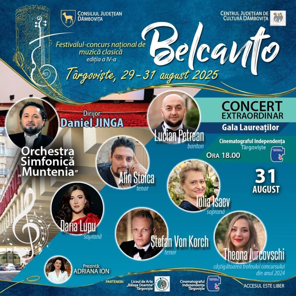 Festivalul-Concurs Național „Belcanto” se încheie astăzi cu Gala laureaților și concert extraordinar Festivalul-Concurs Național „Belcanto” se încheie astăzi cu Gala laureaților și concert extraordinar