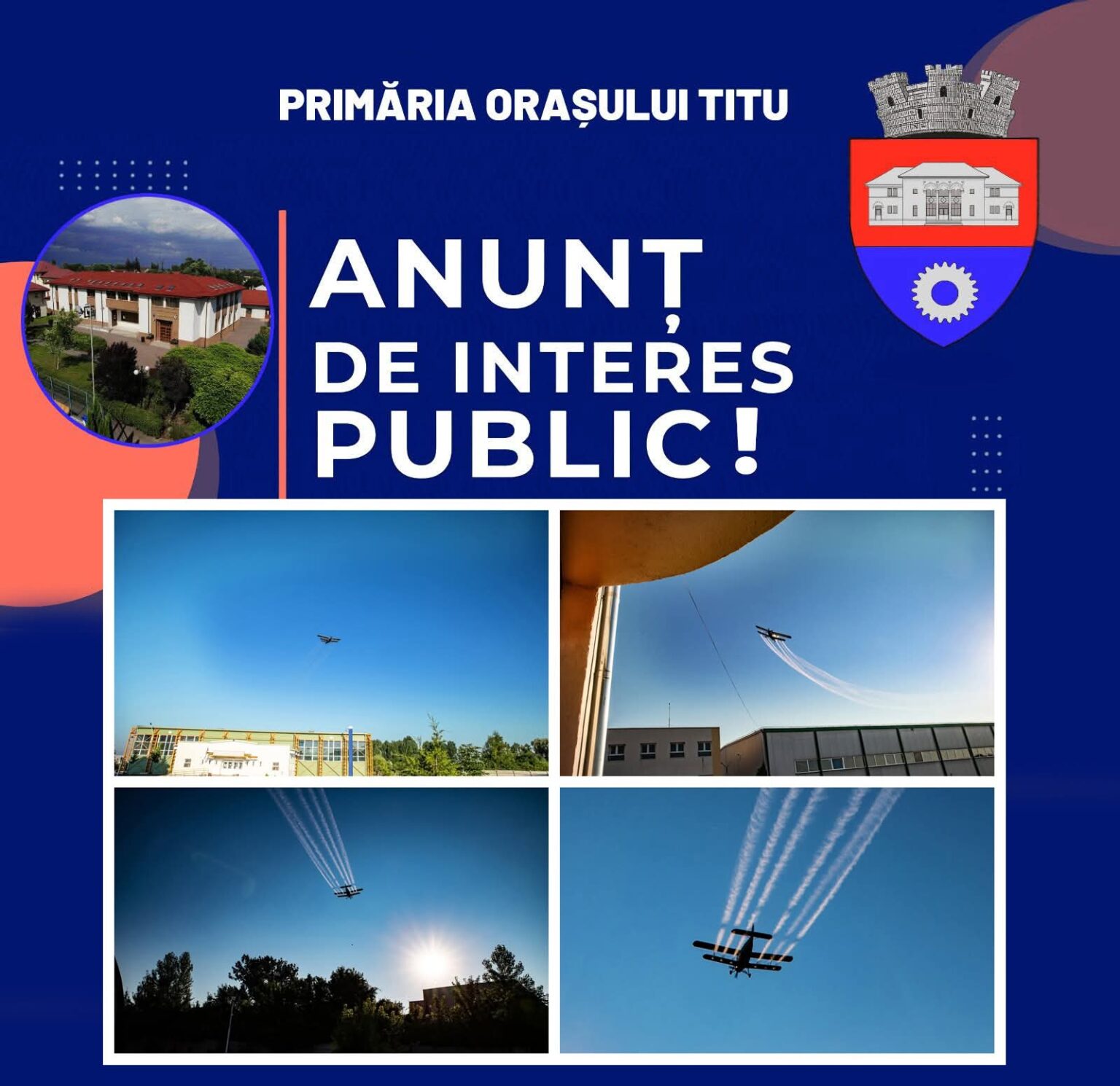 Primăria Titu: Al treilea tratament aviochimic din acest an pentru combaterea insectelor