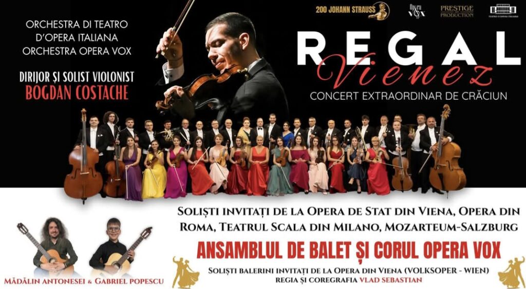  Regal Vienez la Târgoviște: Două orchestre celebre și Bogdan Costache aduc magia muzicii vieneze în Crăciunul 2025