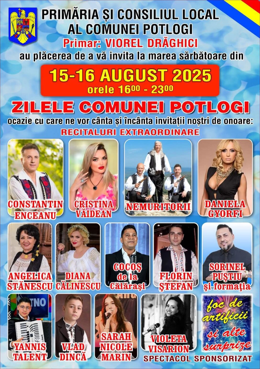 Zilele Comunei Potlogi 2025, două zile de spectacol, tradiție și surprize pentru toată familia