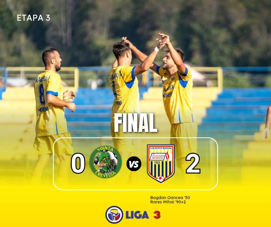 CSM Flacăra Moreni, victorie în deplasare: 2-0 cu ACS Voința Crevedia