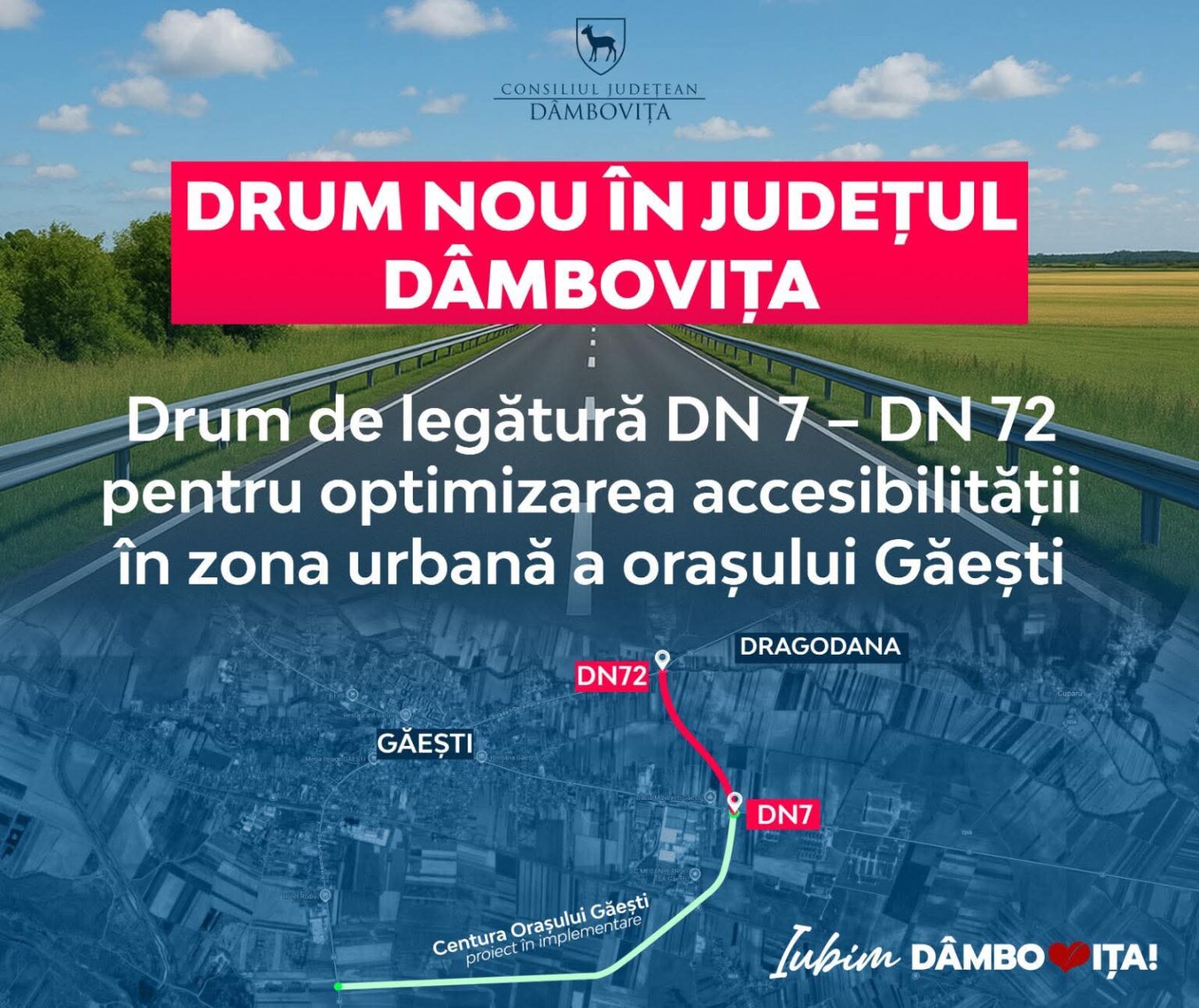 Consiliul Județean Dâmbovița a aprobat  construirea unui drum nou în zona Găești