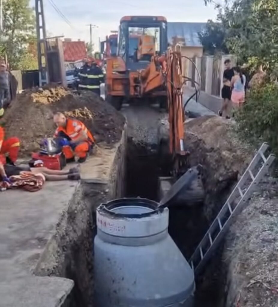 Tragedie în Vișina, un muncitor de 18 ani surprins de surparea șanțului în care lucra