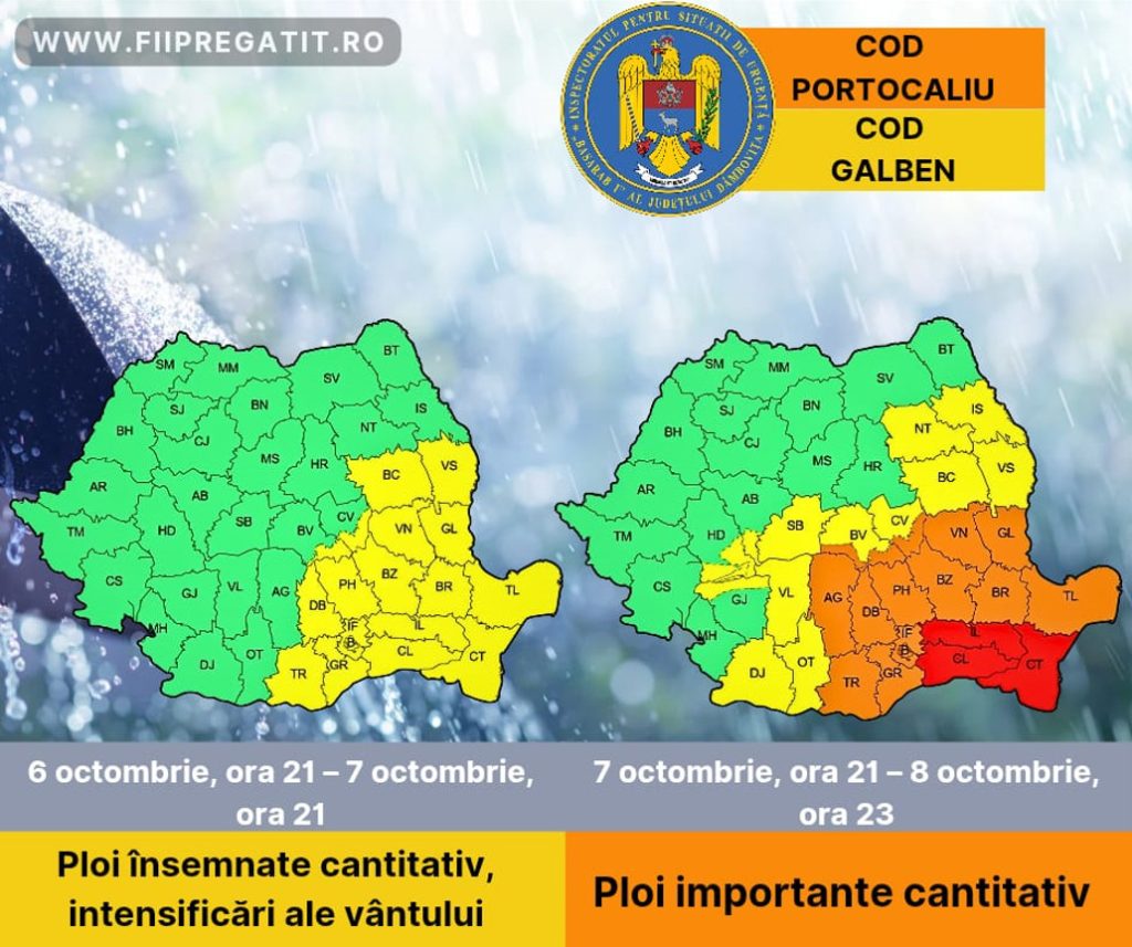 ATENȚIONĂRI METEOROLOGICE pentru județul Dâmbovița: Ploi abundente și vânt puternic în următoarele zile ATENȚIONĂRI METEOROLOGICE pentru județul Dâmbovița: Ploi abundente și vânt puternic în următoarele zile
