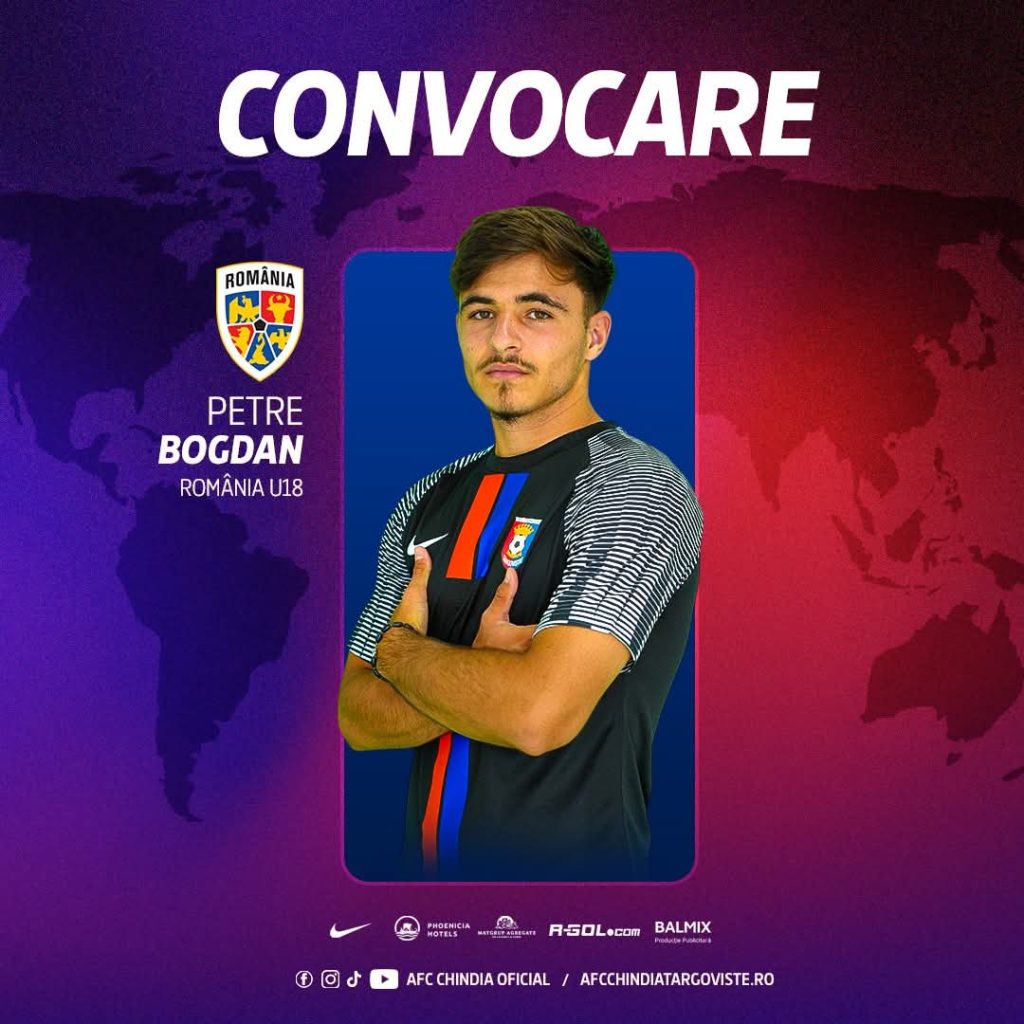 Bogdan Petre de la Chindia Târgoviște a fost convocat în naționala U18 a României