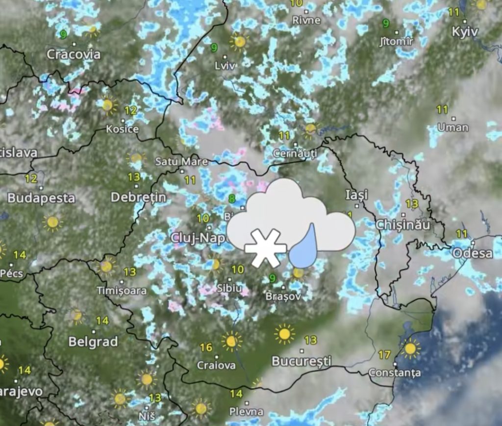 Prognoza meteo: Temperaturile scad, iar ploile se apropie