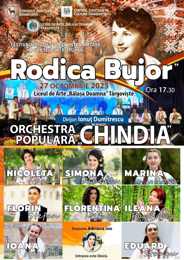 Pe 27 octombrie, Festivalul Județean „Rodica Bujor” 2025 – omagiu adus interpretei de muzică populară dâmbovițene