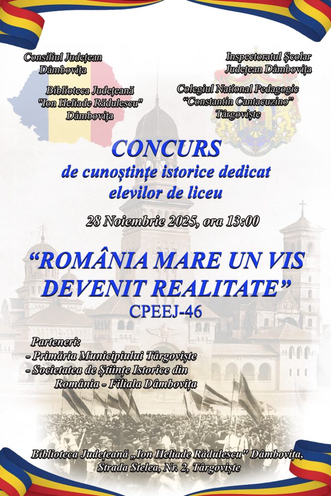 Concurs de cunoștințe istorice pentru liceeni la Târgoviște