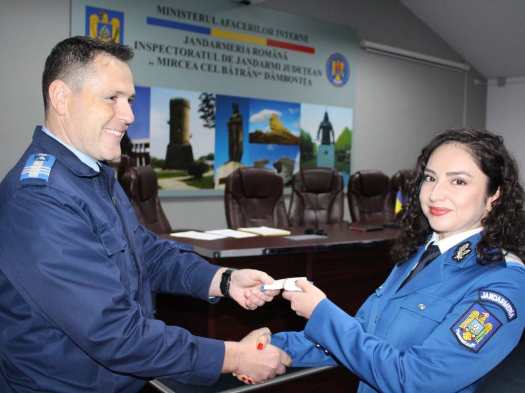 Avansări în grad la Jandarmeria Dâmbovița, cu prilejul Zilei Naționale a României