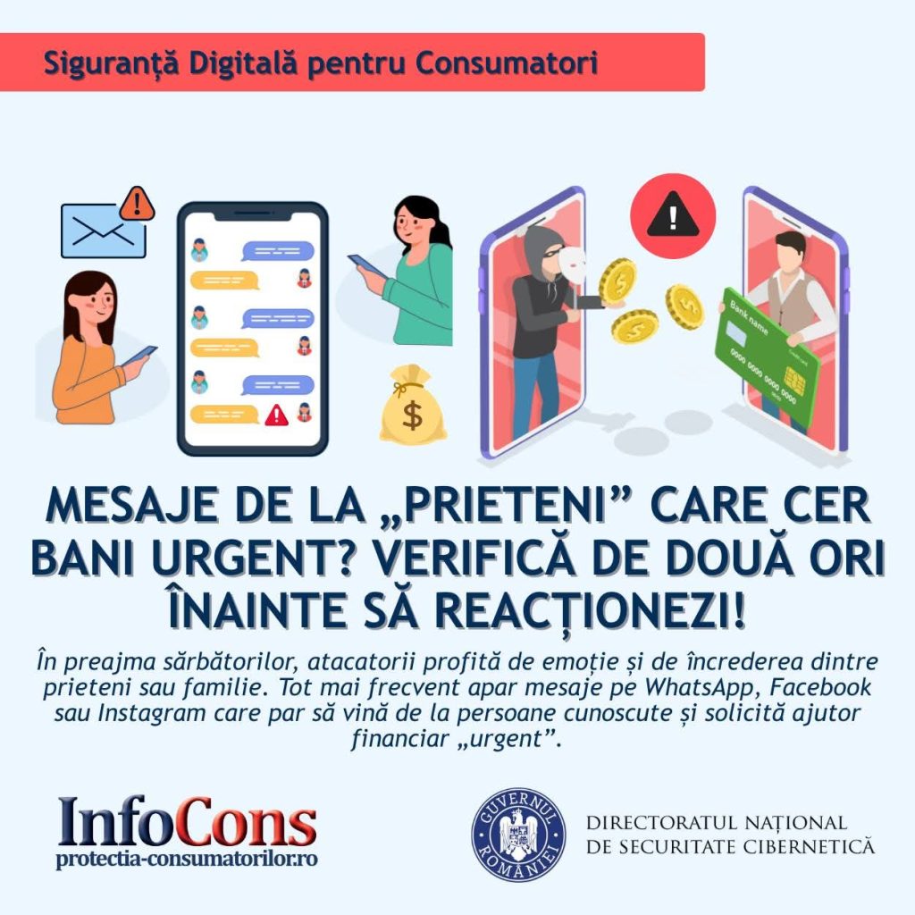 Avertisment de securitate online înainte de sărbători: Atenție la mesajele false care cer bani „urgent”