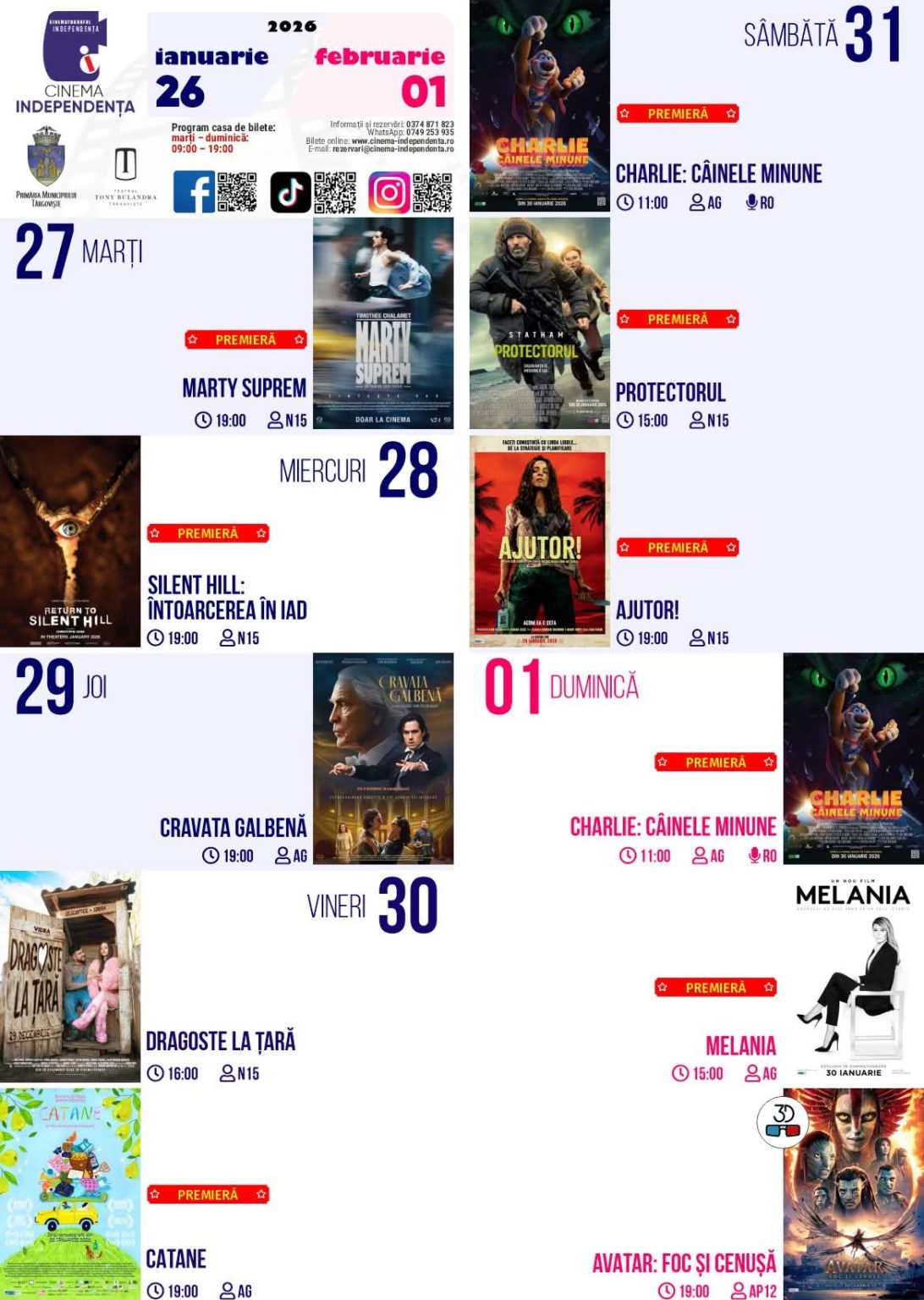 O săptămână plină de emoții la Cinema Independența! O săptămână plină de emoții la Cinema Independența!