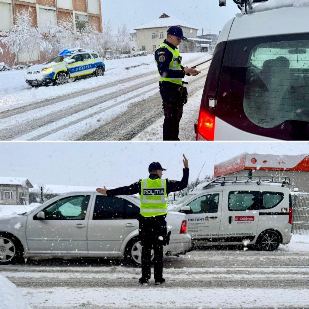 Poliția Română: Atenție la condițiile de iarnă pe drumurile din țară! 