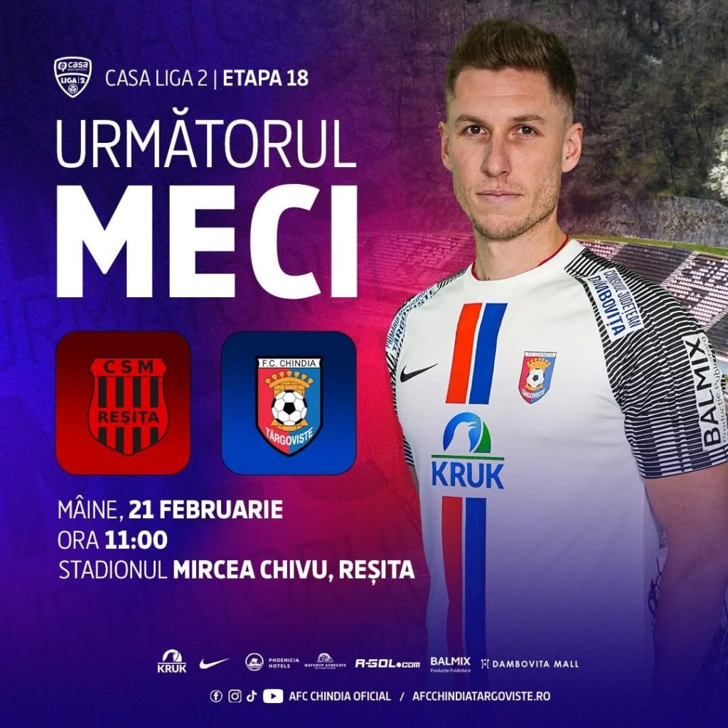 Chindia Târgoviște debutează oficial în 2026 la Reșița!