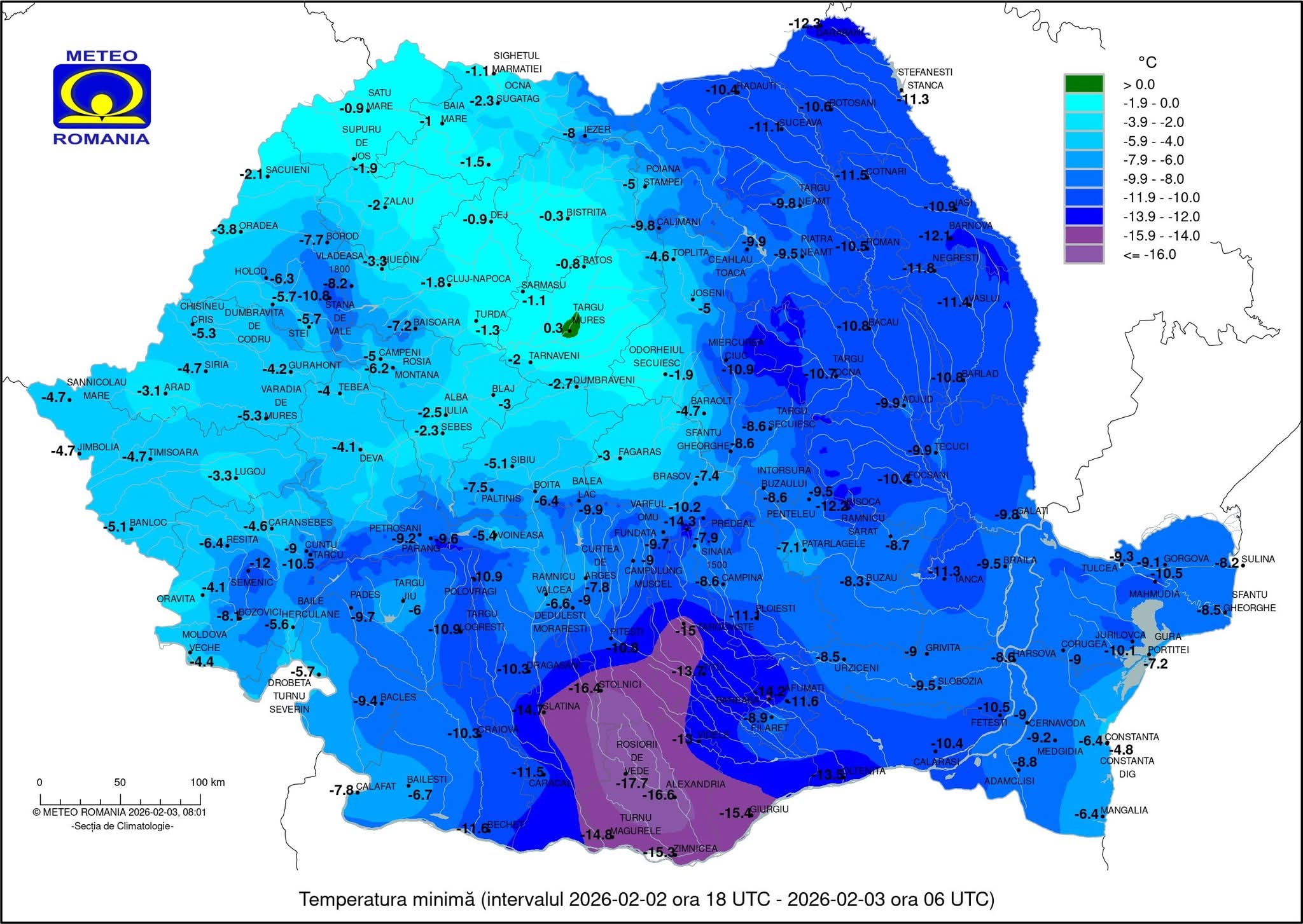 Ger aspru la Târgoviște, record în județulDâmbovița! Dimineață de iarnă autentică, cu temperaturi extrem de scăzute, -15 grade Celsius