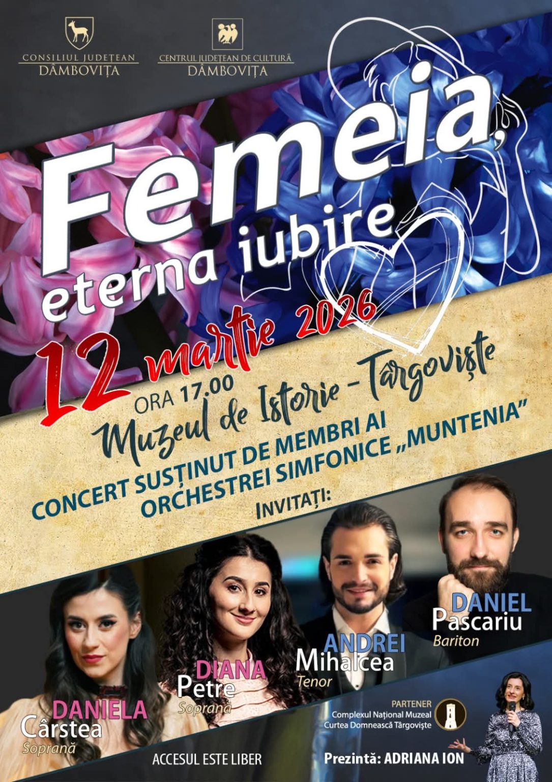  Concert dedicat femeii la Târgoviște: „Femeia, eterna iubire”