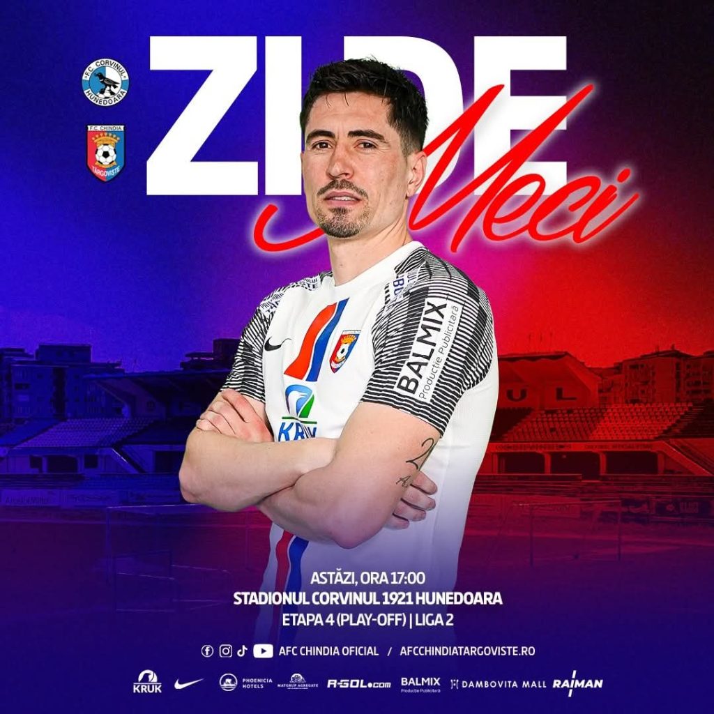 Astăzi, Chindia Târgoviște are  meci important cu Corvinul. Duel transmis LIVE la Digi Sport 1 și Prima Sport 1