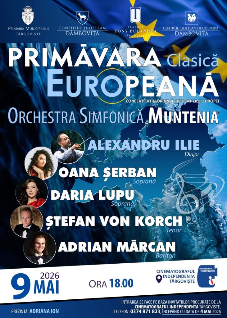 „Primăvara Clasică Europeană” aduce muzica de elită la Târgoviște pe 9 mai