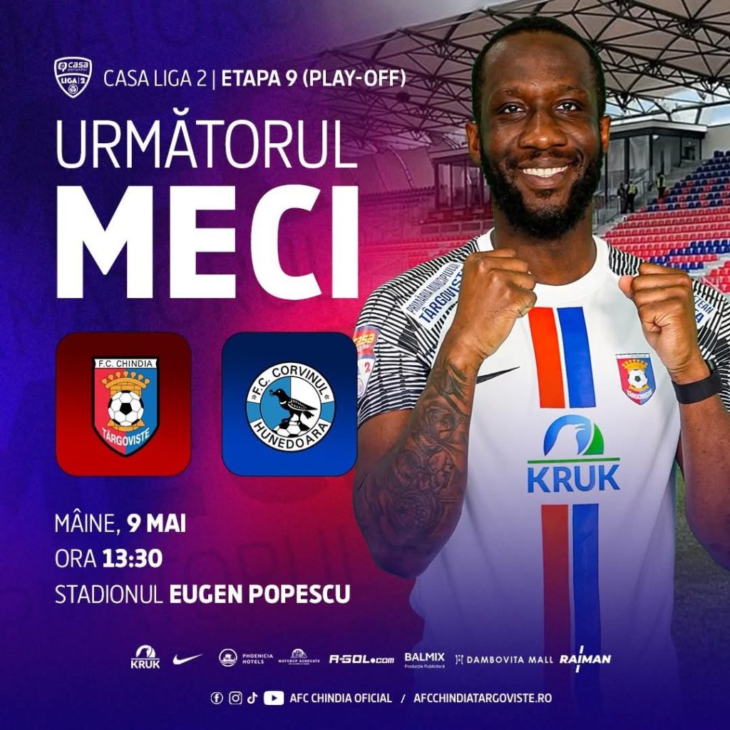 Bilete la vânzare pentru meciul Chindiei cu liderul din play-off. Suporterii sunt așteptați la stadion
