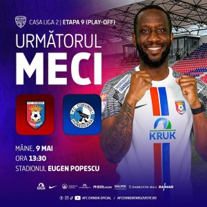 Bilete la vânzare pentru meciul Chindiei cu liderul din play-off. Suporterii sunt așteptați la stadion