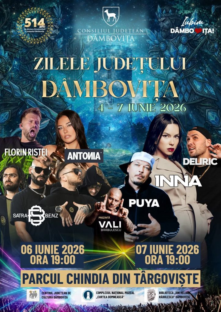 Dâmbovița se pregătește de sărbătoare! Zilele Județului 2026, între 4 – 7 iunie Dâmbovița se pregătește de sărbătoare! Zilele Județului 2026, între 4 – 7 iunie