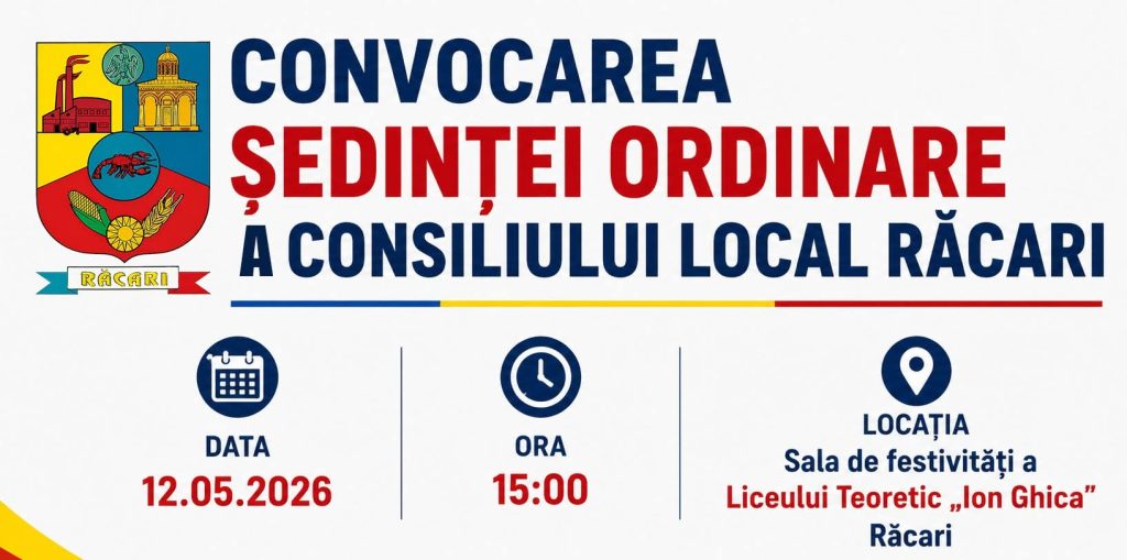 Ședință importantă la Răcari: bugetul pe 2026 și proiecte sociale pe agenda Consiliului Local