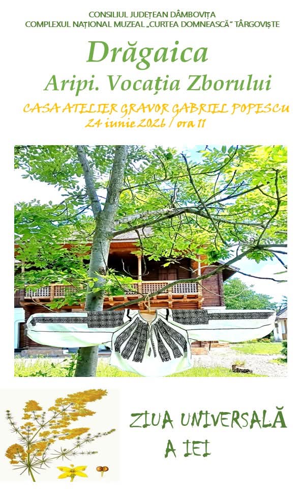 „Drăgaica – Aripi. Vocația Zborului”, eveniment cultural la Casa Atelier Gabriel Popescu Casa Atelier Gabriel Popescu