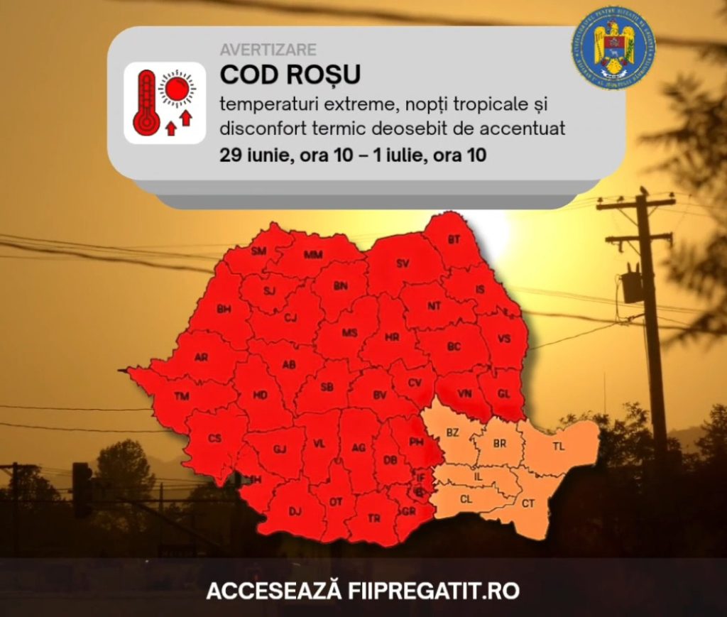 Dâmbovița, sub COD ROȘU