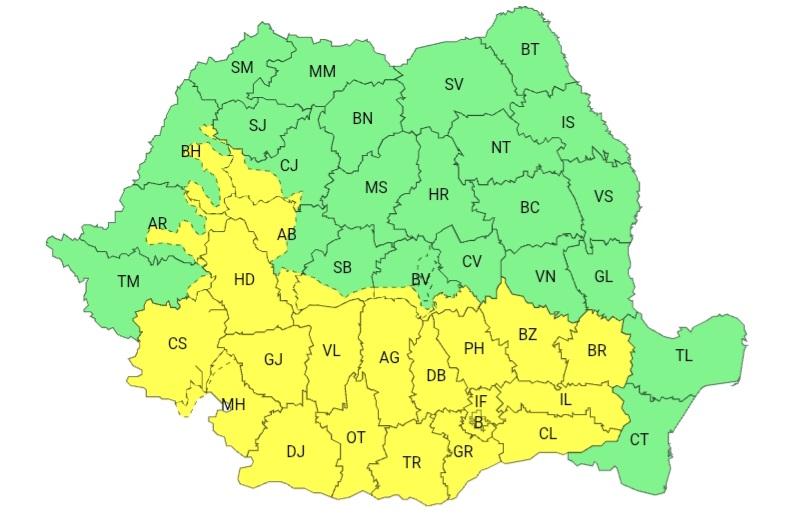 Mare atenție, astăzi! Atenționare meteorologică COD GALBEN de instabilitate atmosferică pentru județul Dâmbovița Atenționare meteorologică COD GALBEN de instabilitate atmosferică