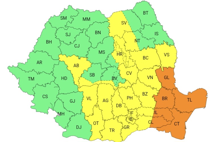 Cod galben de furtuni în Dâmbovița și mare parte din țară Cod galben de furtuni
