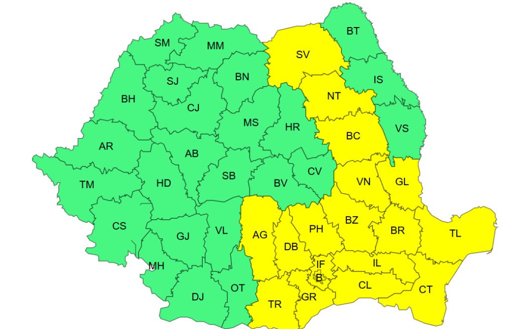 ULTIMA ORĂ ! Cod galben de furtuni în județul Dâmbovița. Averse torențiale, vijelii și grindină până în noaptea de joi spre vineri Cod galben de furtuni în județul Dâmbovița