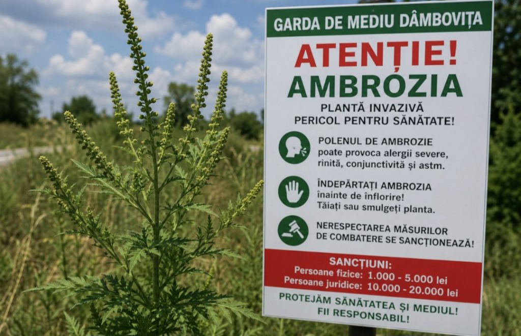 Garda de Mediu Dâmbovița avertizează: Ambrozia pune în pericol sănătatea populației. Persoanele cu astm și alergii sunt cele mai expuse Garda de Mediu Dâmbovița avertizează: Ambrozia pune în pericol sănătatea populației. Persoanele cu astm și alergii sunt cele mai expuse