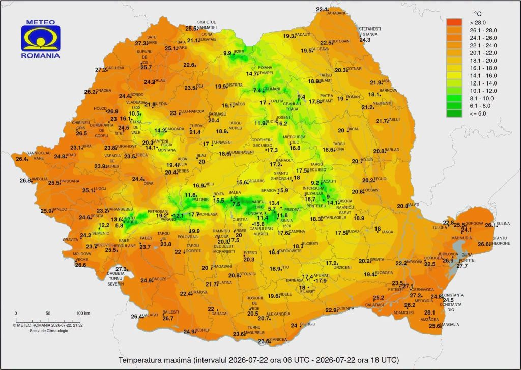 Record de răcoare la București-Băneasa: cea mai scăzută maximă pentru această perioadă din ultimii 21 de ani