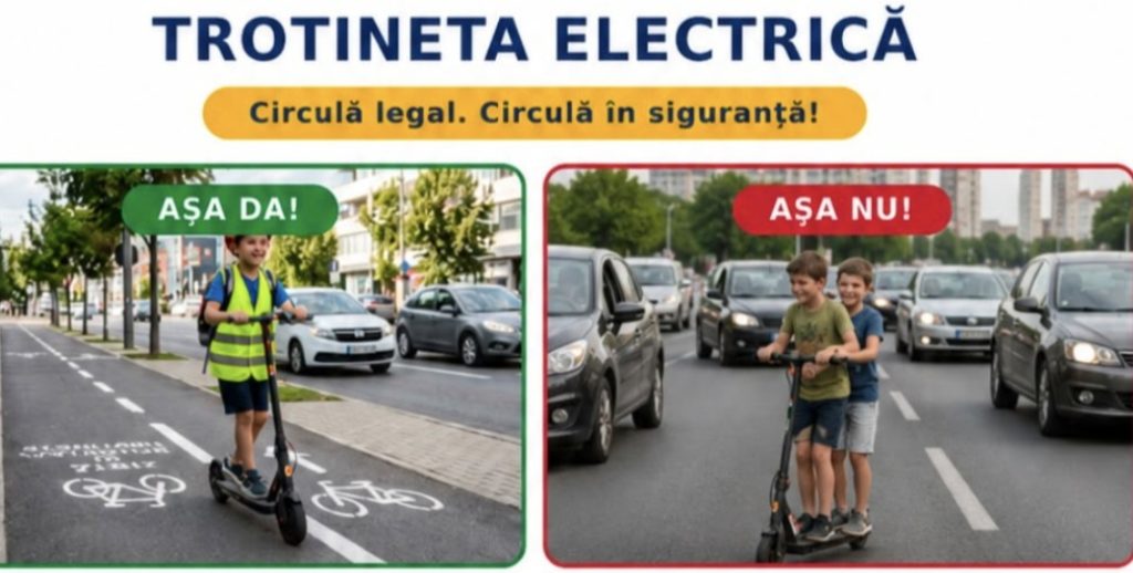Săptămână dedicată siguranței în trafic! Polițiștii dâmbovițeni intensifică acțiunile pentru protejarea pietonilor, bicicliștilor și utilizatorilor de trotinete electrice