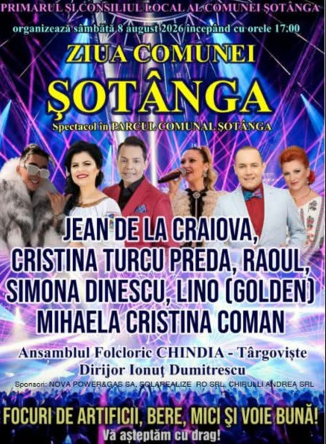 Șotânga se pregătește de sărbătoare! Ziua Comunei aduce muzică, distracție și voie bună pe 8 august Șotânga