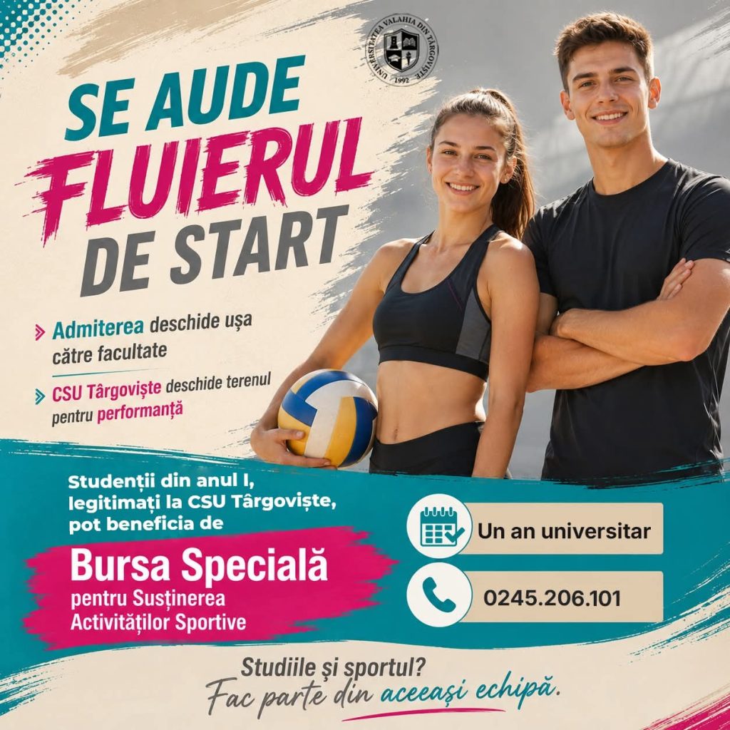 Burse pentru sportivii care aleg Universitatea „Valahia” din Târgoviște Universitatea „Valahia” din Târgoviște