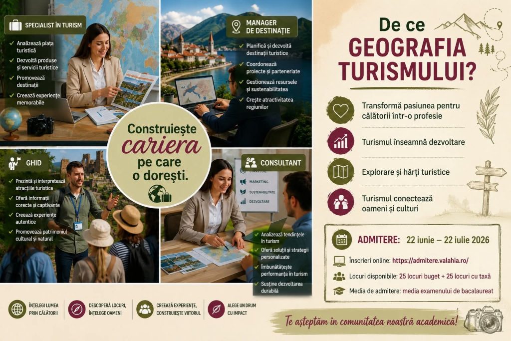 Admiterea la Universitatea „Valahia” din Târgoviște continuă până pe 22 iulie. Înscrieri la Geografie și Geografia Turismului