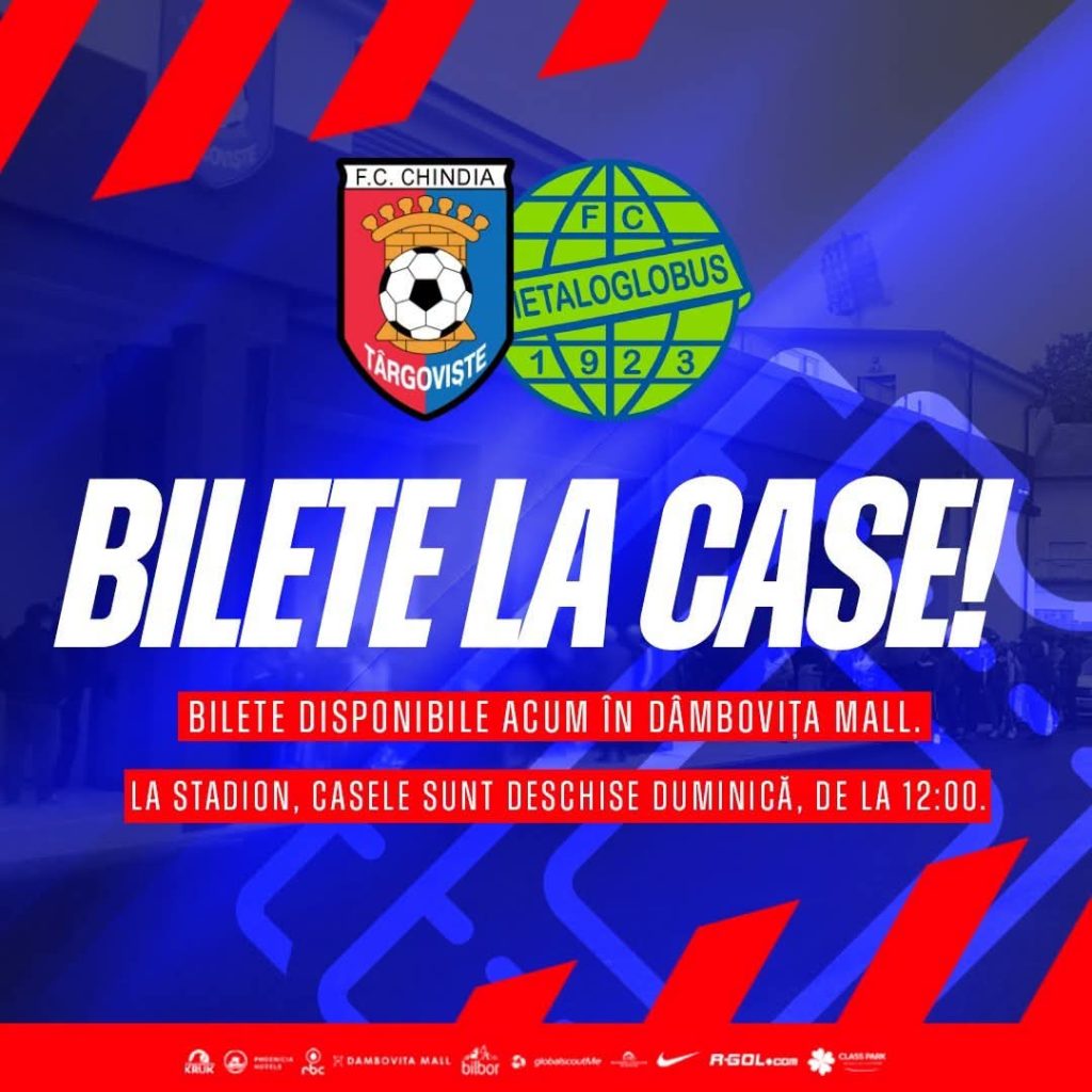 Chindia – Metaloglobus: biletele pentru meciul de duminică se găsesc și la Fan Shop! Chindia – Metaloglobus: biletele pentru meciul de duminică se găsesc și la Fan Shop!