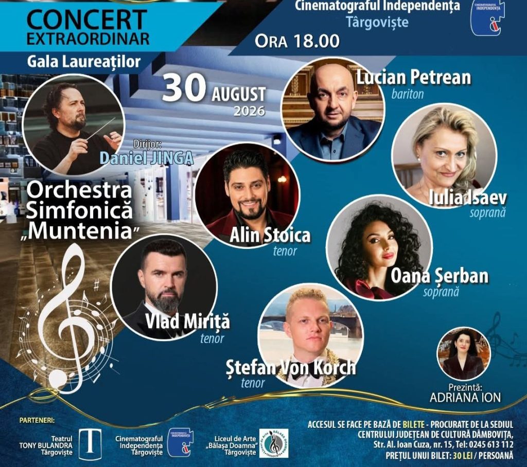  Gala „Belcanto” 2026, astăzi la Târgoviște