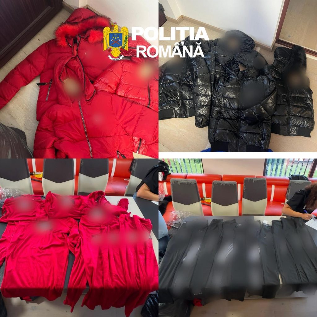 Percheziții : peste 120 de articole vestimentare susceptibile a fi contrafăcute, ridicate de polițiști
