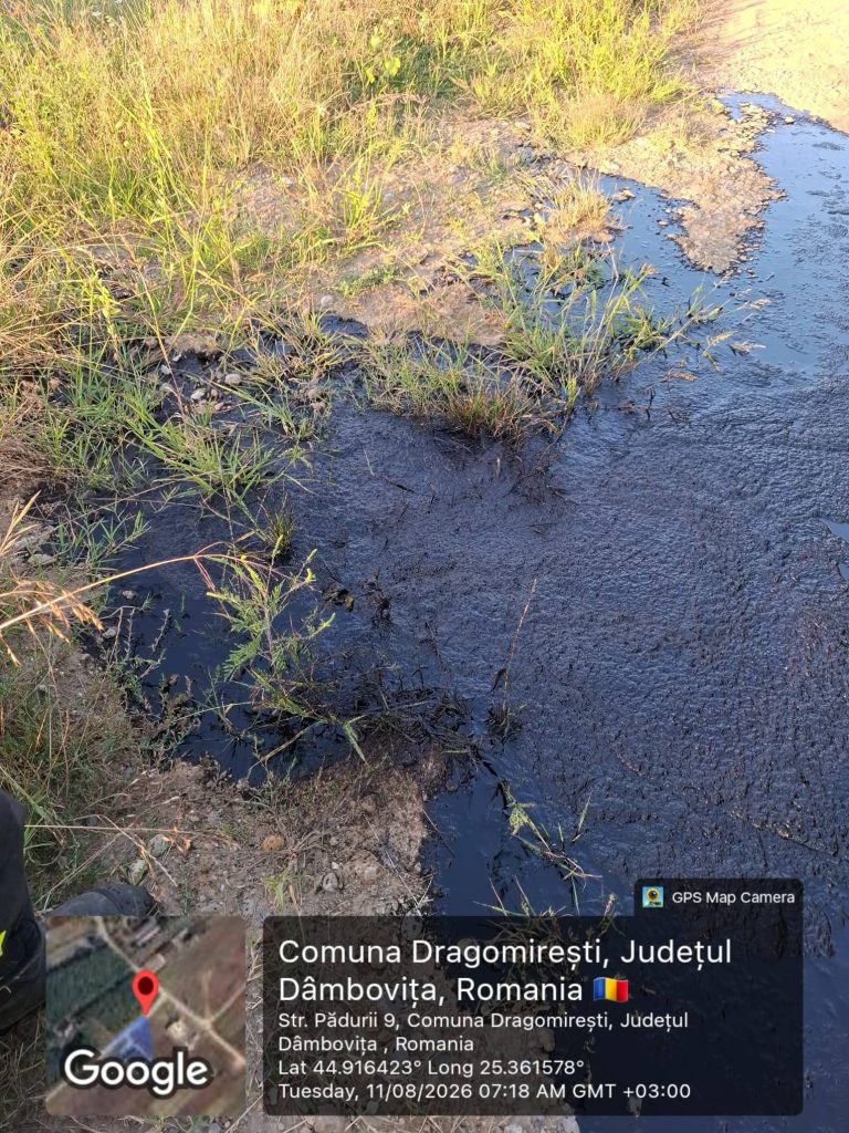 Sute de litri de țiței s-au scurs la Dragomirești. Operatorul, amendat cu 25.000 de lei Sute de litri de țiței s-au scurs la Dragomirești. Operatorul, amendat cu 25.000 de lei